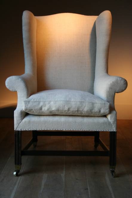 Antique A Handsome George III wing armchair