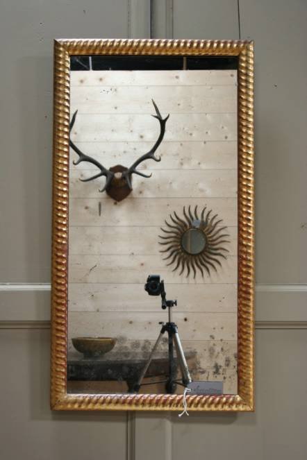Antique A C19th gilt rope twist mirror