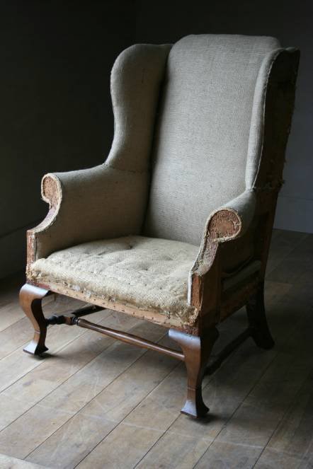 Antique A C19th English GII style wing chair
