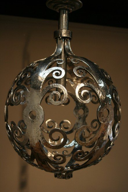 Antique steel globe lanterns