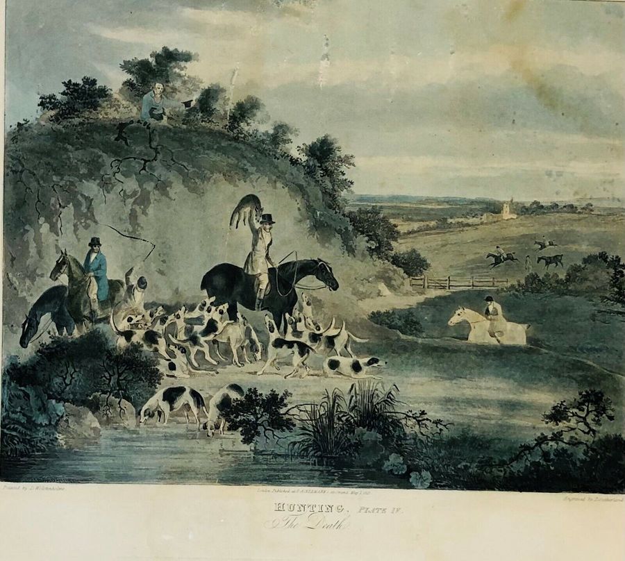 Antique Fox Hunting (Published 1823), D Wolstenholme (1757-1837),T.Sutherland (Engraver)