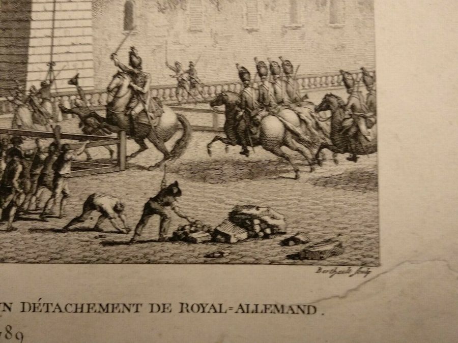 Antique Mr de Lambesc entrant aux Tuileries, avec un detachement de royal: Allemand