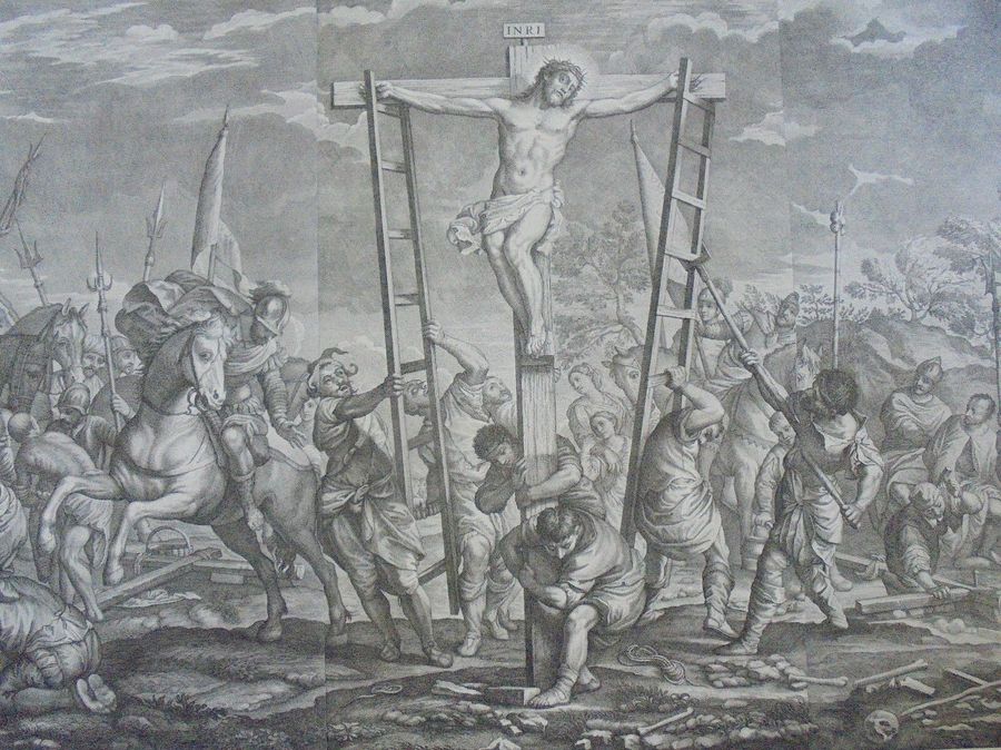 Antique P. C. Veronese (1528-88). Engraver: F. N. Lorenzini ca. 1690. The Crucifixion