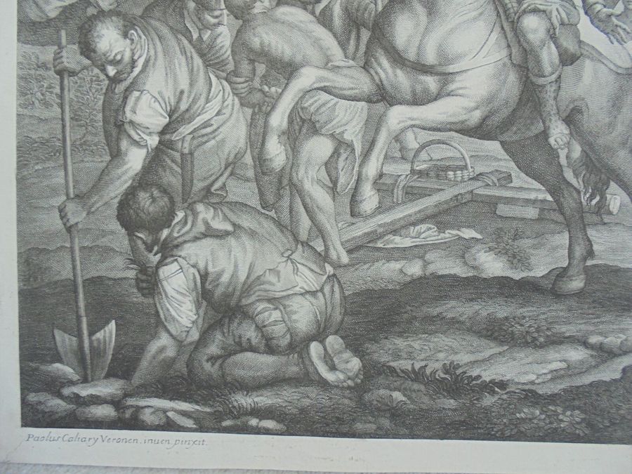 Antique P. C. Veronese (1528-88). Engraver: F. N. Lorenzini ca. 1690. The Crucifixion
