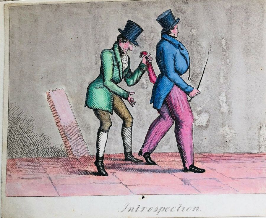 Busby's Caricature Ca. 1820s.  Introspection