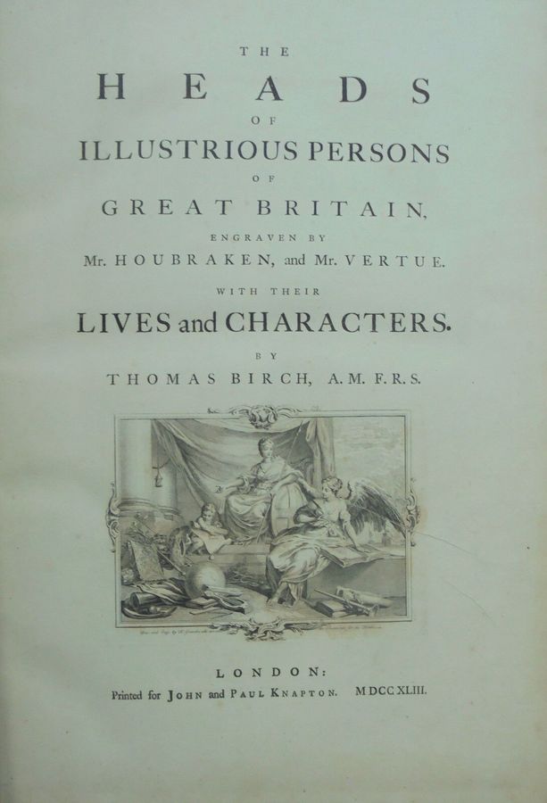 Antique J. Houbraken ( 1698 – 1780). Geoffrey Chaucer. Print  1741