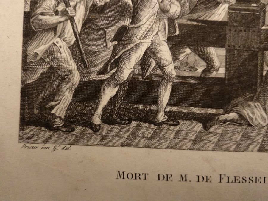 Antique Mort de M. de Flesselles prévôt des marchands de Paris 1789