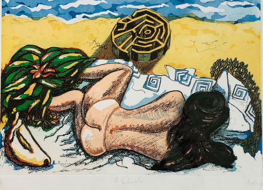 Bottari, Lorenzo Maria (1949- ). The Sunbathe. Signed & dated.