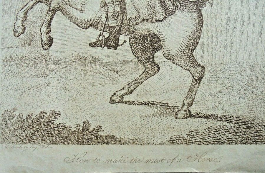 Antique Caricature. 'How to make the most of a horse' - Henry Bunbury (1750 - 1811)