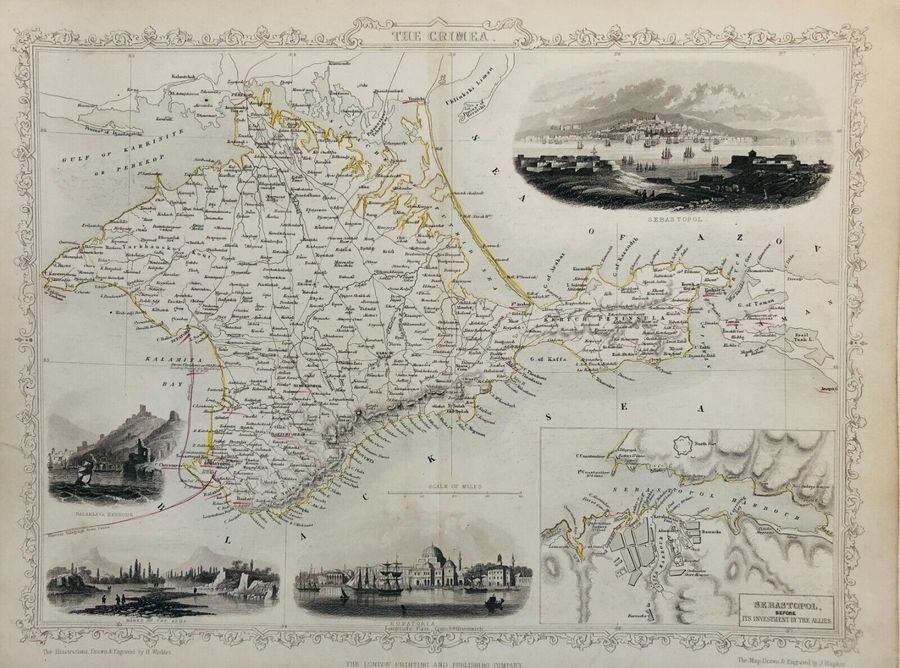 Map of Crimea. J Rapkin ca. 1851