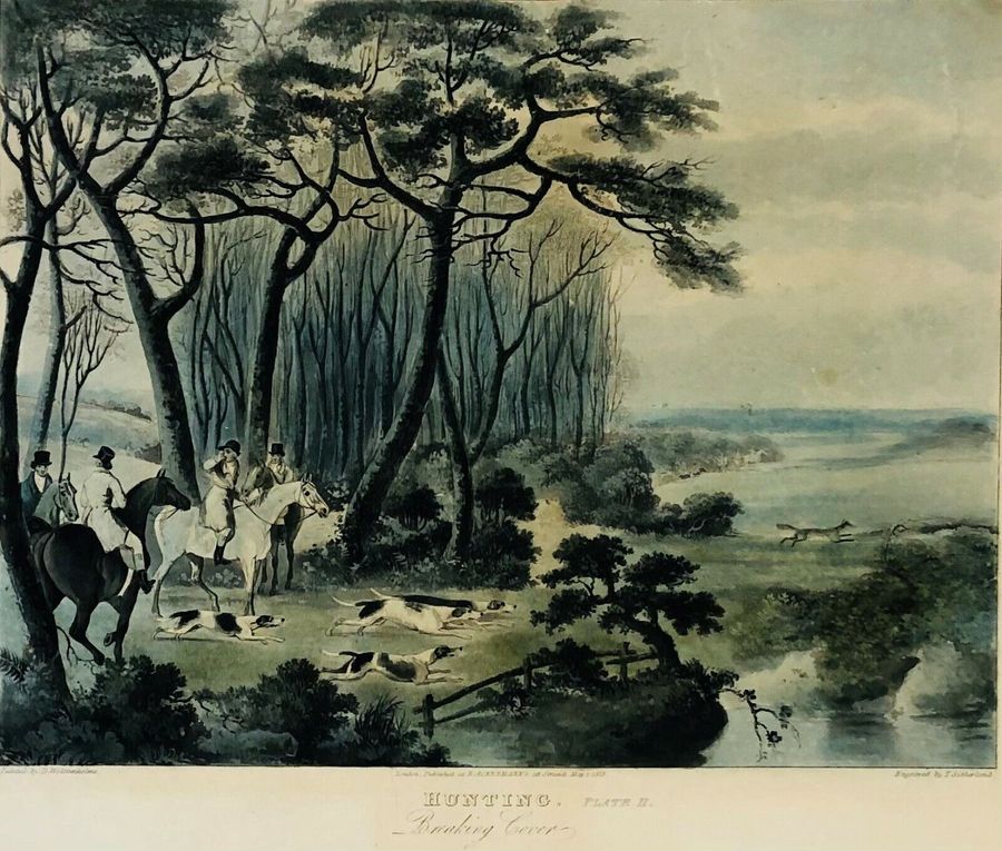 Antique Fox Hunting (Published 1823), D Wolstenholme (1757-1837),T.Sutherland (Engraver)