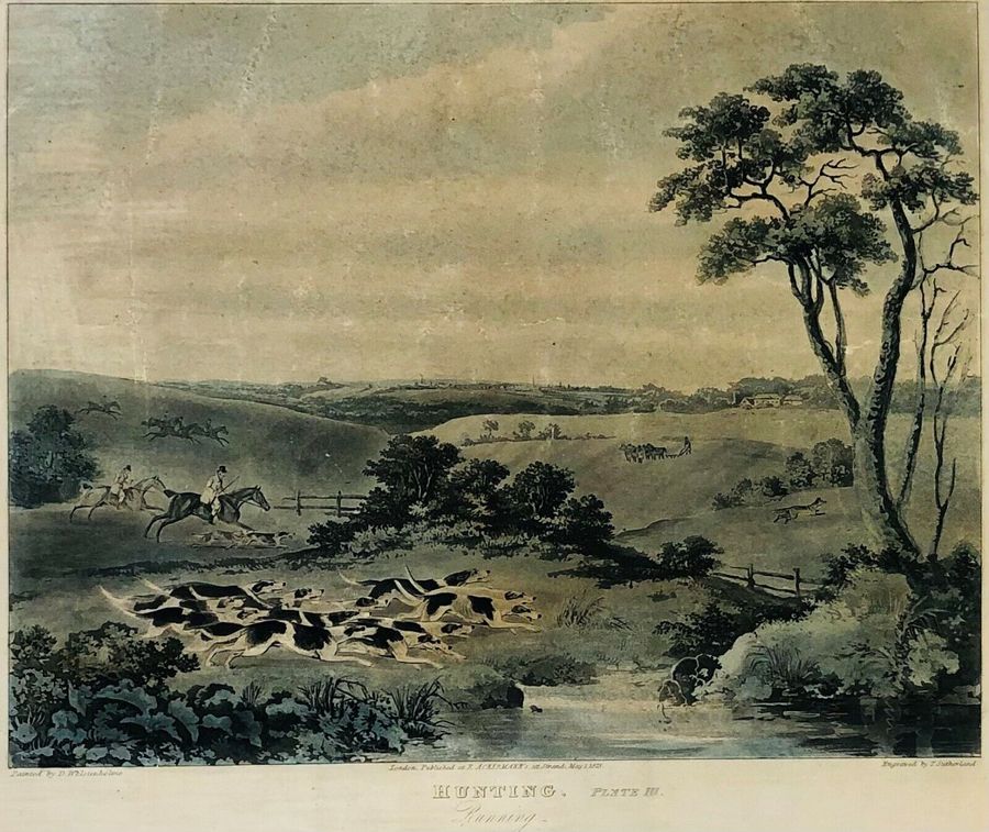 Antique Fox Hunting (Published 1823), D Wolstenholme (1757-1837),T.Sutherland (Engraver)