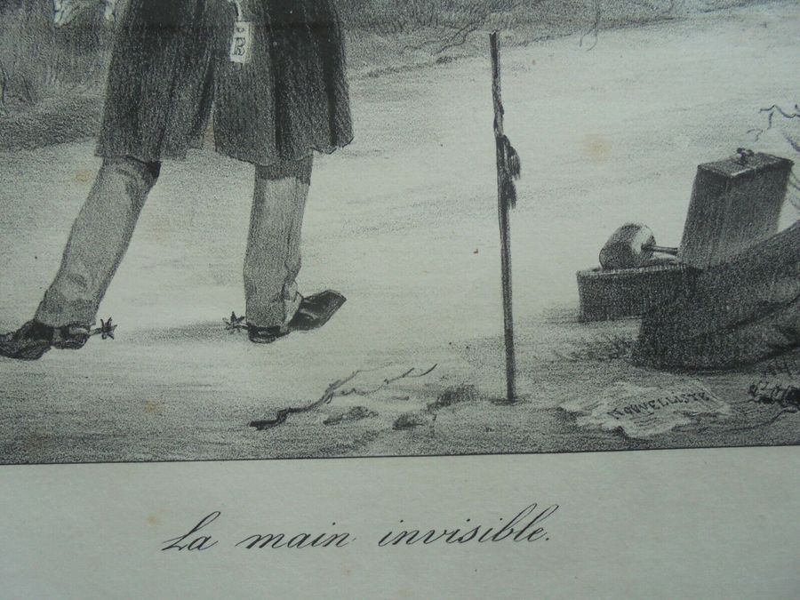 Antique La Caricature Journal No 170 Pl. 361..La main invisible