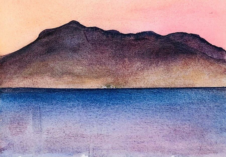 Vita Gollancz (1926-2009), 'Nimos Red Sunset 1986', Watercolour