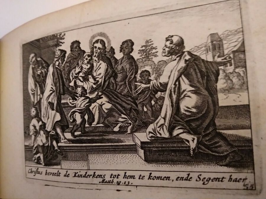 Antique Pieter H Schut - Biblical Illustrations - Matthew 19.13