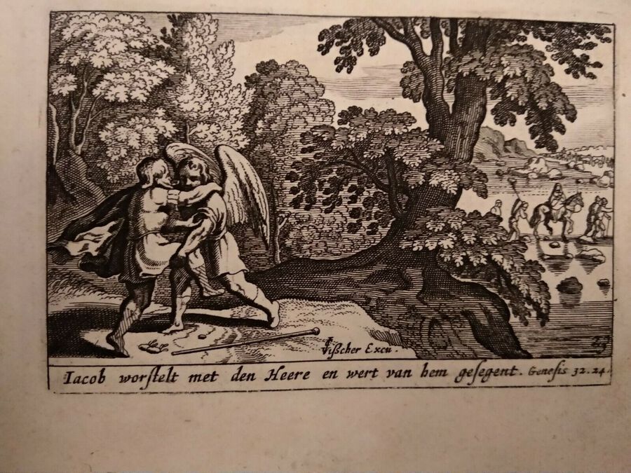 Antique Pieter H Schut - Biblical Illustrations - Genesis 32.24