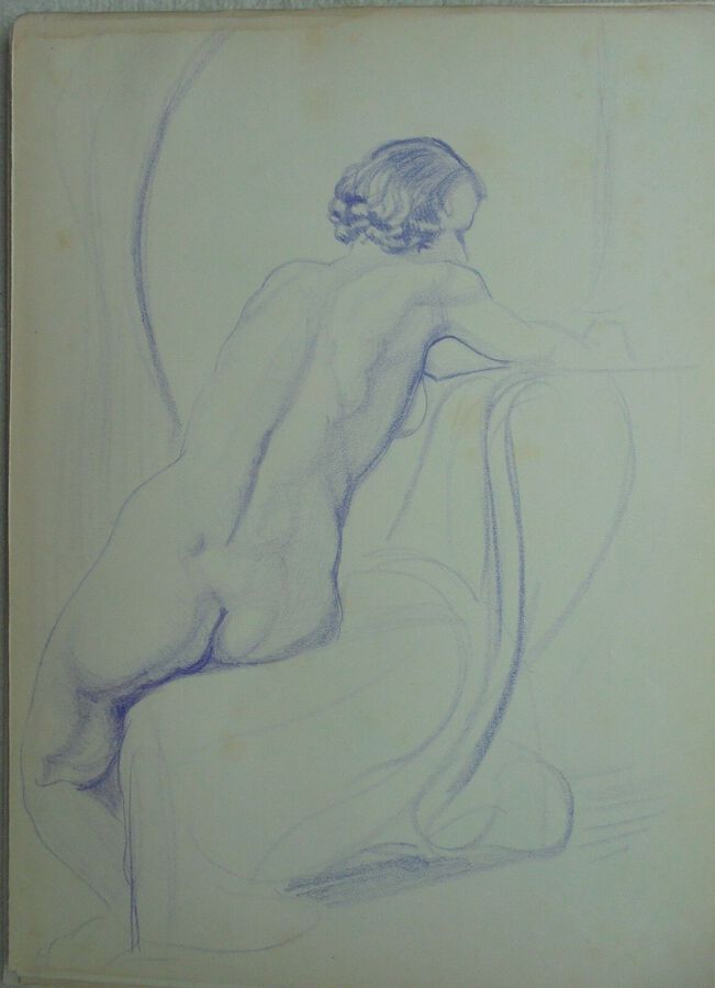 Antique William Greengrass (1896-1970). Female Nude. Pastel