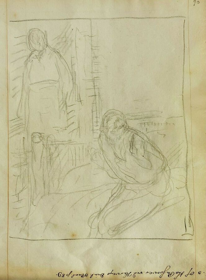 Antique William Strang (1859 - 1921), Pencil, See Image for Subject