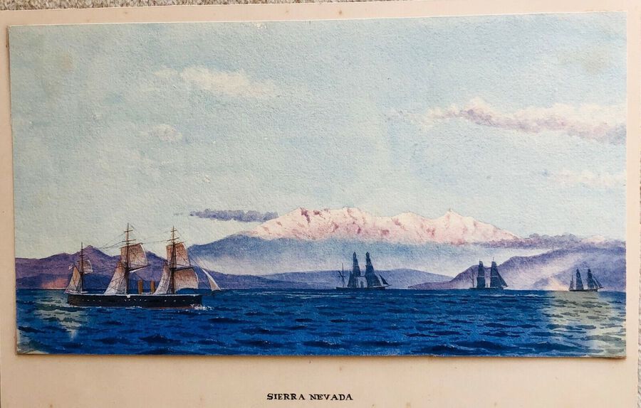 Antique Wm. Gresley (1886-1893) Watercolour, Sierra Nevada