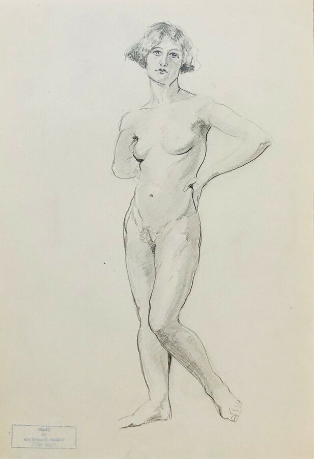 Antique William Greengrass (1896-1970), Study of a Female Nude, Recto/Verso