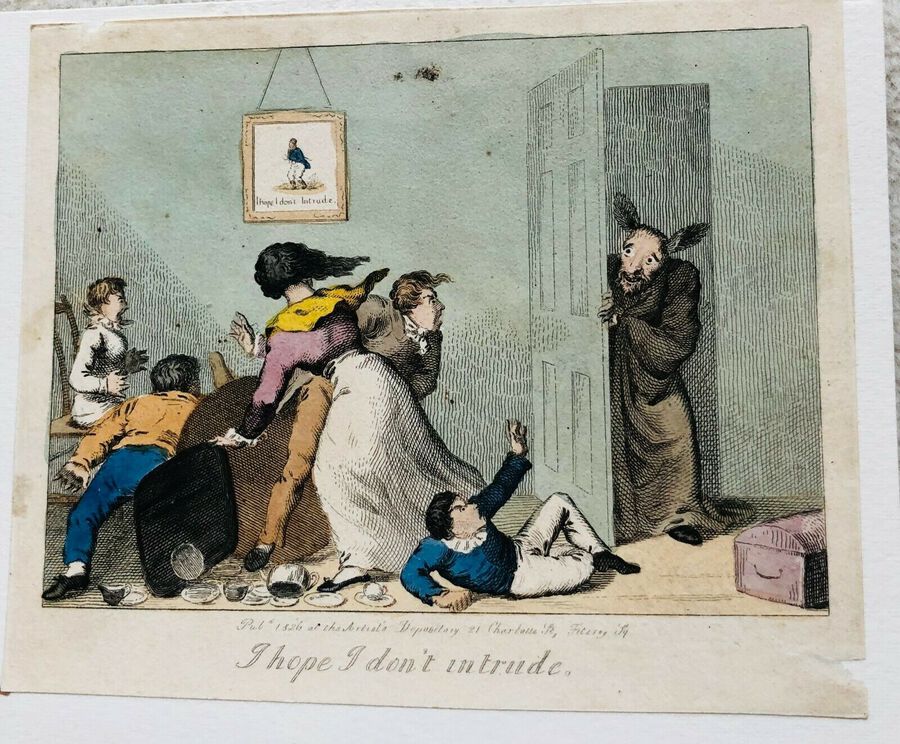 Antique Busby's Caricature Ca. 1820s.  I hope I don't intrude