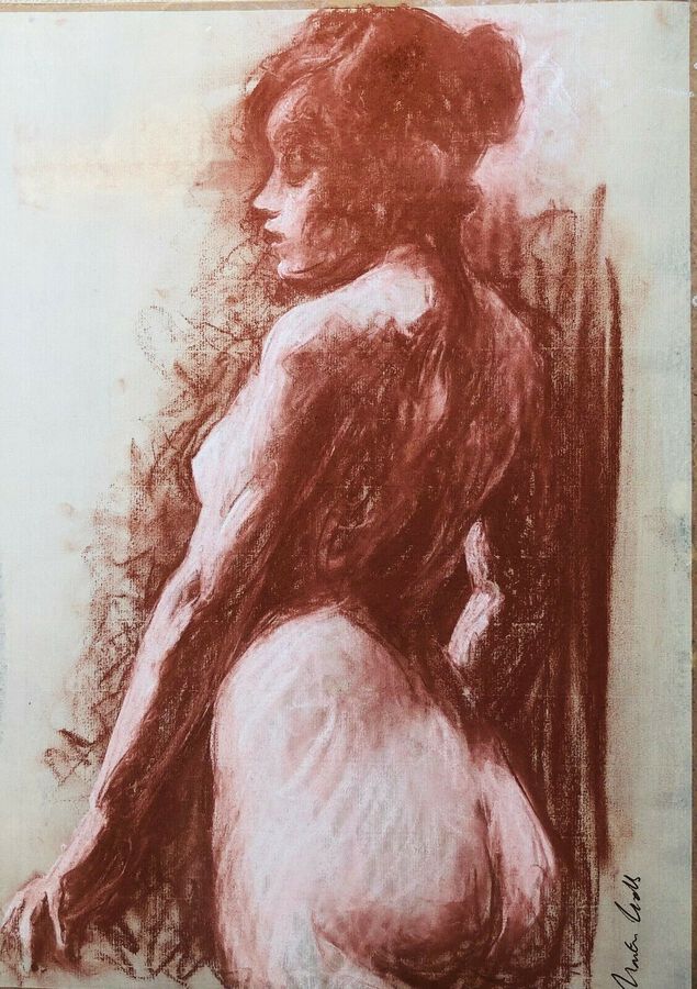 Antique Nude Study, Pastel