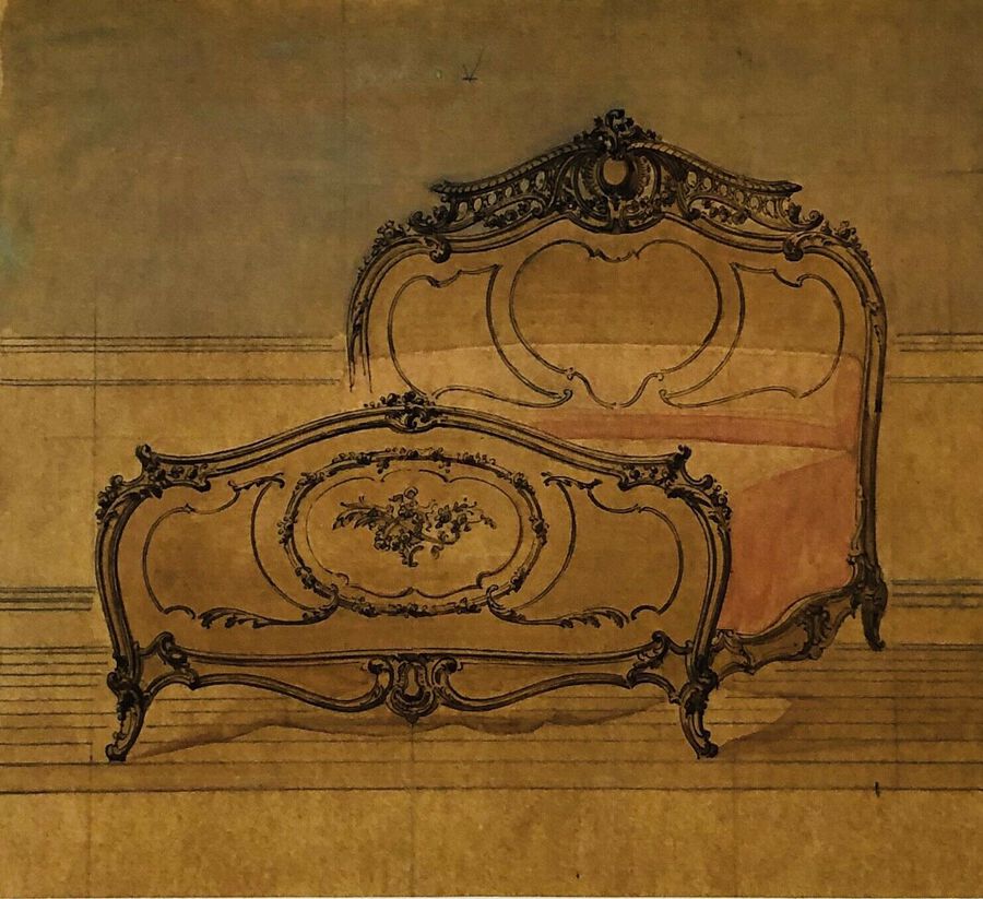 Antique Design for or after A Bed, Ca.1800, Pastel