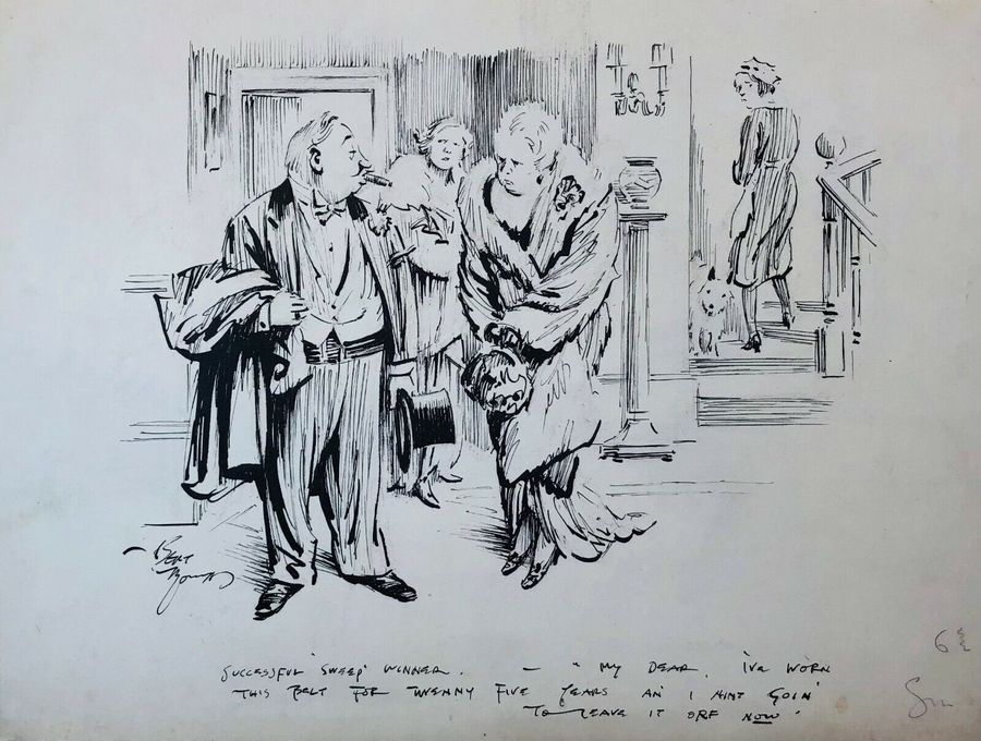 Antique Punch Magazine Illustration Dated 23.05.1934, Bert Thomas (1883 - 1966)